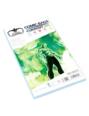 es::Ultimate Guard Comic Bags Current BIG Bolsas con cierre reutilizable de Comics 100