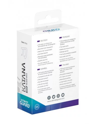 es::Ultimate Guard Katana Sleeves Tamaño Estándar Blanco 100 fundas para cartas