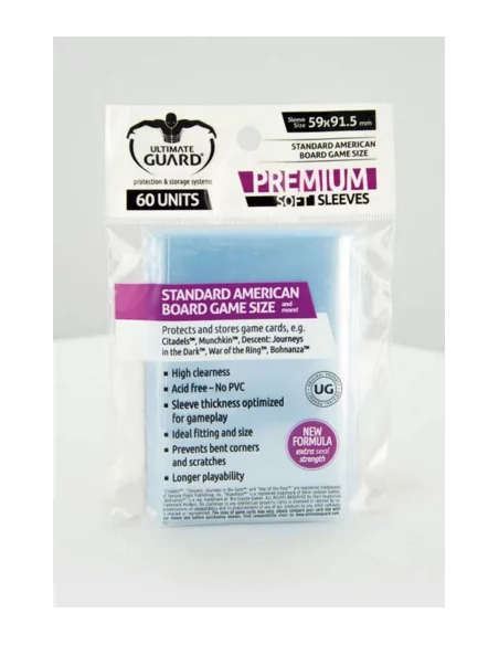 es::Ultimate Guard Premium Soft Sleeves Fundas de Cartas del Juego de Mesa Standard American 60