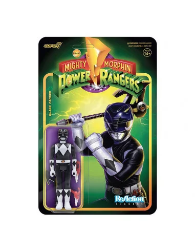 es::Mighty Morphin Power Rangers Figura ReAction Black Ranger 10 cm
