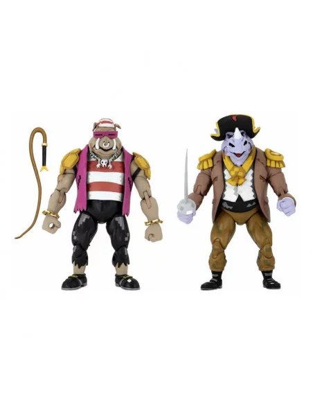 es::Tortugas Ninja: Turtles in Time Pack de 2 Figuras Pirate Rocksteady & Bebop 18 cm 