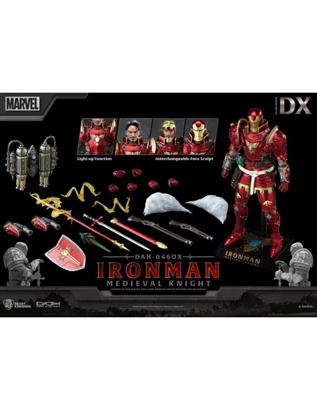 es::Marvel Figura Dynamic 8ction Heroes 1/9 Medieval Knight Iron Man Deluxe Version 20 cm