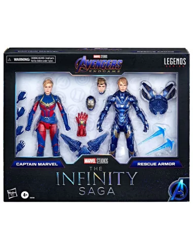 es::The Infinity Saga Marvel Legends Series Pack de 2 Figuras 2021 Captain Marvel & Rescue Armor 15 cm Endgame
