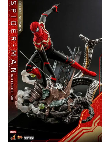 es::Spider-Man: No Way Home Figura Deluxe Spider-Man Integrated Suit Hot Toys 29 cm