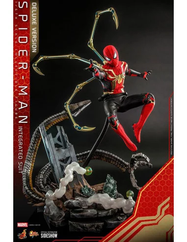 es::Spider-Man: No Way Home Figura Deluxe Spider-Man Integrated Suit Hot Toys 29 cm
