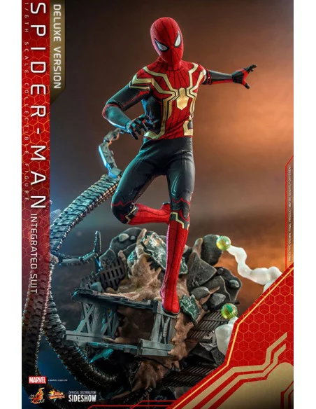 es::Spider-Man: No Way Home Figura Deluxe Spider-Man Integrated Suit Hot Toys 29 cm