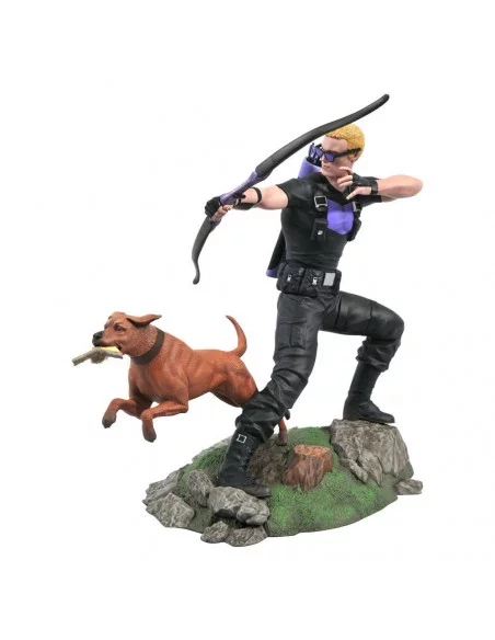 es::Marvel Comic Gallery Estatua Hawkeye with Pizza Dog 23 cm