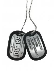 es::Rambo Chapas de Identificación con Collar Logo