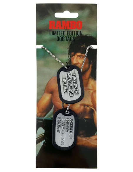 es::Rambo Chapas de Identificación con Collar Logo