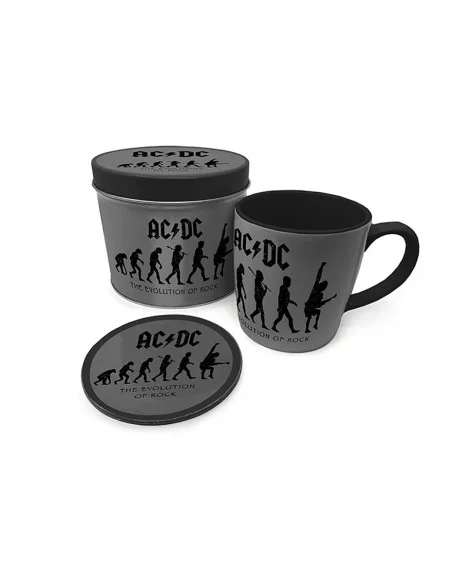 es::AC/DC Taza con Posavaso The Evolution of Rock