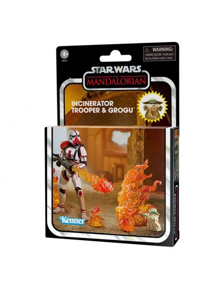 es::Star Wars: The Mandalorian Vintage Collection Figura 2022 Incinerator Trooper & Grogu 10 cm