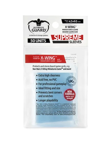 es::Ultimate Guard Supreme Sleeves Fundas de Cartas del Juego de Mesa X-Wing Miniatures Game 50