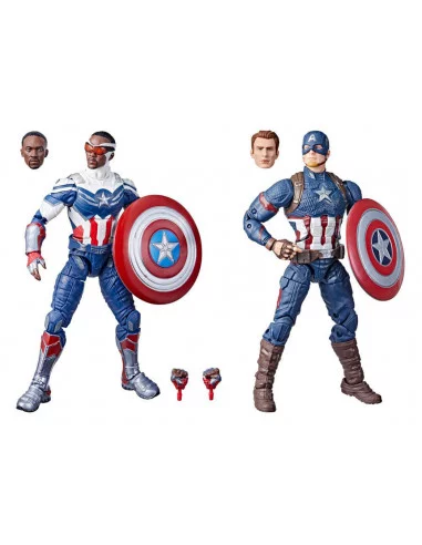 es::Marvel Legends Pack de 2 Figuras Captain America: Sam Wilson & Steve Rogers 15 cm