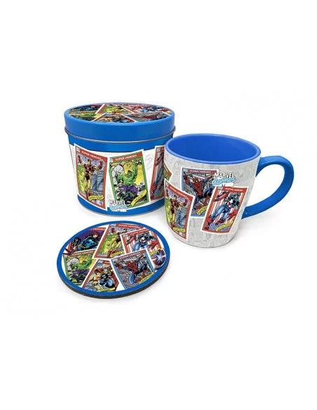 es::Marvel Taza con Posavaso Retro Collectors Cards