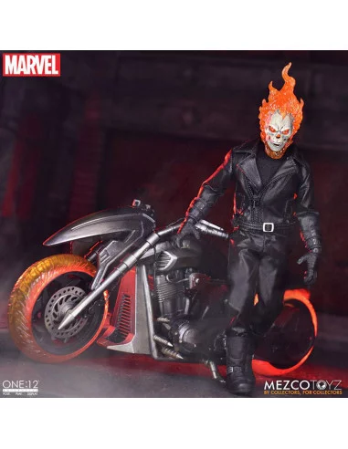 es::Ghost Rider Figura & Vehículo con luz y sonido 1/12 Ghost Rider & Hell Cycle One:12 Collective