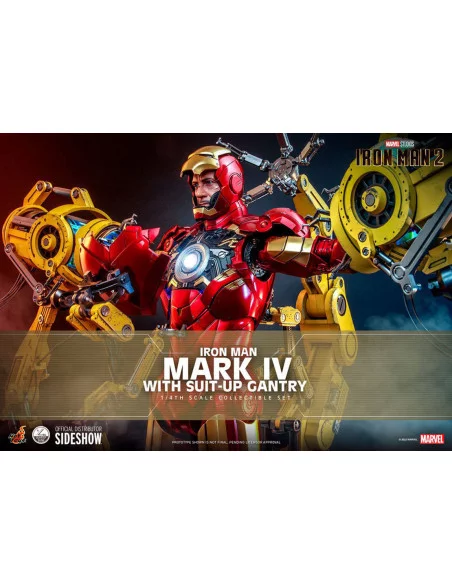 es::Iron Man 2 Figura 1/4 Iron Man Mark IV with Suit-Up Gantry Hot Toys 49 cm