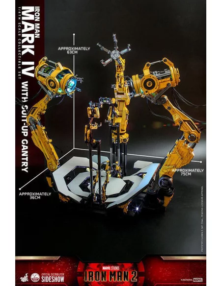 es::Iron Man 2 Figura 1/4 Iron Man Mark IV with Suit-Up Gantry Hot Toys 49 cm