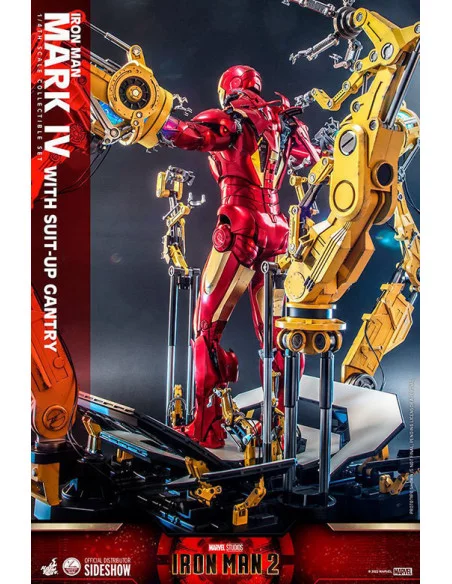 es::Iron Man 2 Figura 1/4 Iron Man Mark IV with Suit-Up Gantry Hot Toys 49 cm