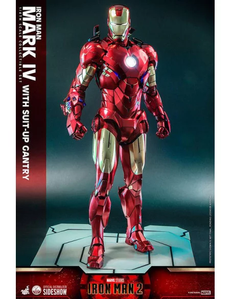 es::Iron Man 2 Figura 1/4 Iron Man Mark IV with Suit-Up Gantry Hot Toys 49 cm