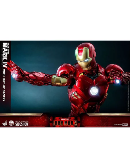 es::Iron Man 2 Figura 1/4 Iron Man Mark IV with Suit-Up Gantry Hot Toys 49 cm