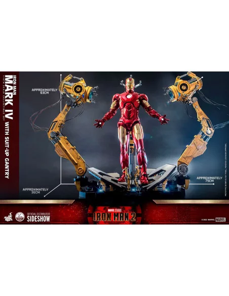 es::Iron Man 2 Figura 1/4 Iron Man Mark IV with Suit-Up Gantry Hot Toys 49 cm