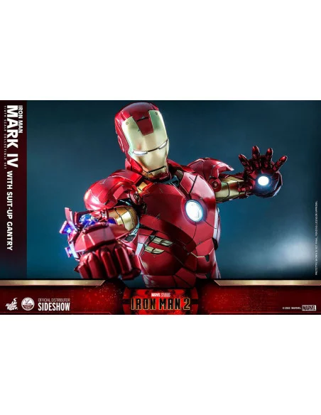 es::Iron Man 2 Figura 1/4 Iron Man Mark IV with Suit-Up Gantry Hot Toys 49 cm