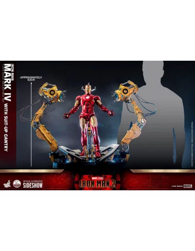 es::Iron Man 2 Figura 1/4 Iron Man Mark IV with Suit-Up Gantry Hot Toys 49 cm