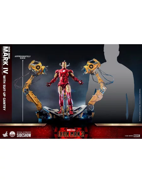 es::Iron Man 2 Figura 1/4 Iron Man Mark IV with Suit-Up Gantry Hot Toys 49 cm