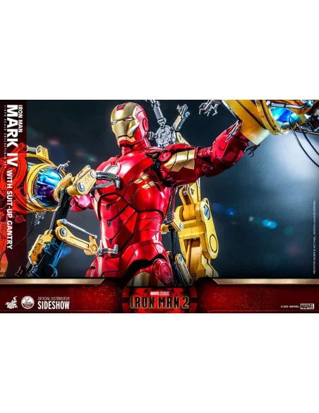 es::Iron Man 2 Figura 1/4 Iron Man Mark IV with Suit-Up Gantry Hot Toys 49 cm