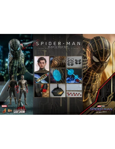 es::Spider-Man: No way home Figura 1/6 Spider-Man Black & Gold Suit Hot Toys