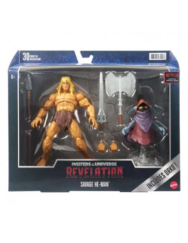 es::Masters of the Universe: Revelation Masterverse Figuras 2022 Deluxe Savage He-Man & Orko 18 cm