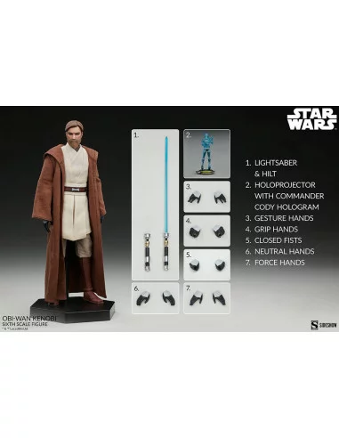 es::Star Wars The Clone Wars Figura 1/6 Obi-Wan Kenobi Sideshow 30 cm