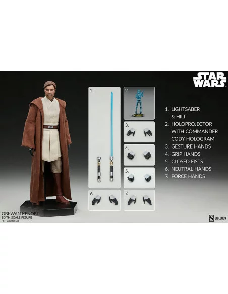 es::Star Wars The Clone Wars Figura 1/6 Obi-Wan Kenobi Sideshow 30 cm