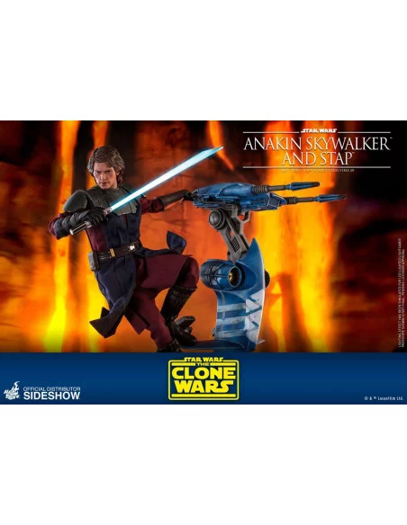 es::Star Wars The Clone Wars Figura 1/6 Anakin Skywalker & STAP Hot Toys 31 cm