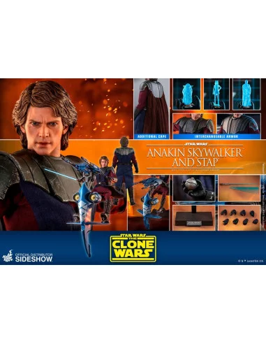 es::Star Wars The Clone Wars Figura 1/6 Anakin Skywalker & STAP Hot Toys 31 cm