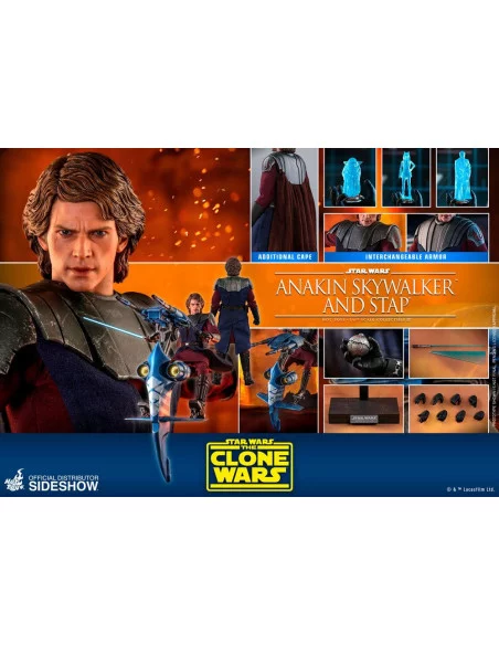 es::Star Wars The Clone Wars Figura 1/6 Anakin Skywalker & STAP Hot Toys 31 cm