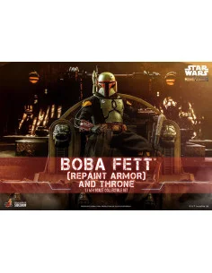 es::Star Wars The Mandalorian Figura 1/6 Boba Fett Repaint Armor and Throne Hot Toys