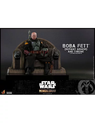 es::Star Wars The Mandalorian Figura 1/6 Boba Fett Repaint Armor and Throne Hot Toys