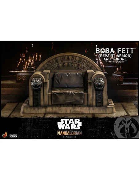 es::Star Wars The Mandalorian Figura 1/6 Boba Fett Repaint Armor and Throne Hot Toys