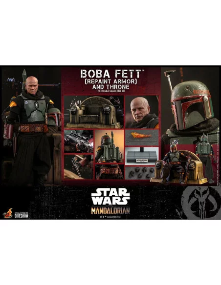 es::Star Wars The Mandalorian Figura 1/6 Boba Fett Repaint Armor and Throne Hot Toys