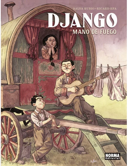 es::Django. Mano de fuego con lámina firmada por los autores