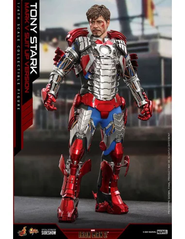 es::Iron Man 2 Figura 1/6 Tony Stark Mark V Suit Up Version Hot Toys 31 cm