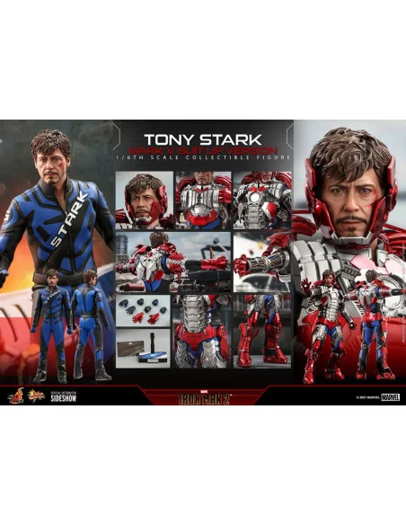 es::Iron Man 2 Figura 1/6 Tony Stark Mark V Suit Up Version Hot Toys 31 cm