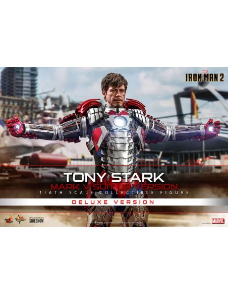 es::Iron Man 2 Figura Deluxe 1/6 Tony Stark Mark V Suit Up Version Hot Toys 31 cm