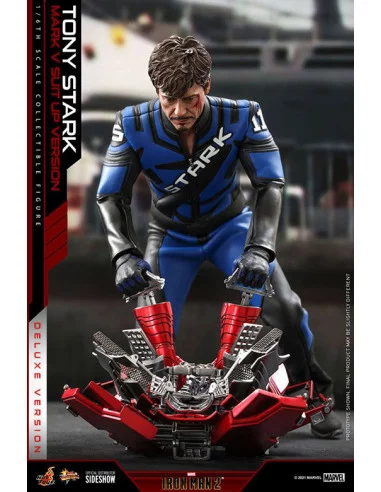 es::Iron Man 2 Figura Deluxe 1/6 Tony Stark Mark V Suit Up Version Hot Toys 31 cm