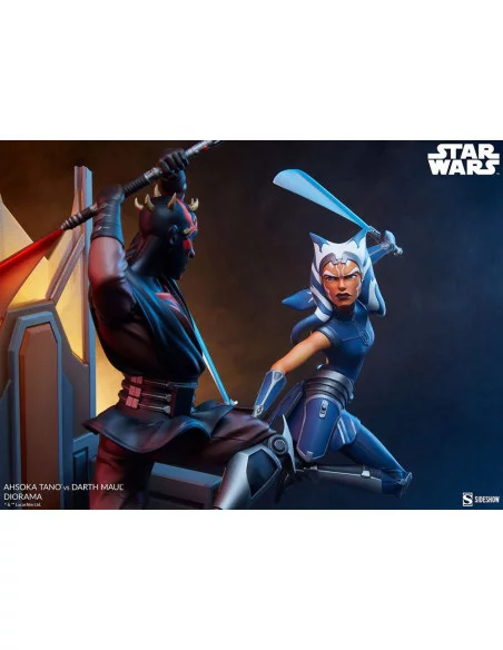 es::Star Wars: The Clone Wars Diorama Ahsoka Tano vs Darth Maul 51 cm