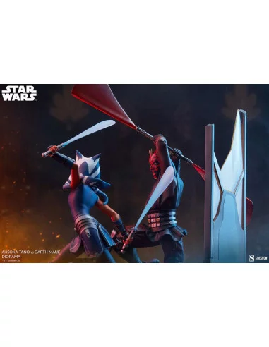 es::Star Wars: The Clone Wars Diorama Ahsoka Tano vs Darth Maul 51 cm