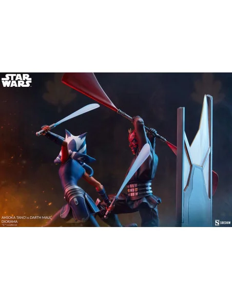 es::Star Wars: The Clone Wars Diorama Ahsoka Tano vs Darth Maul 51 cm