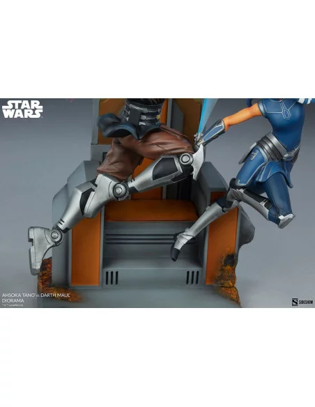 es::Star Wars: The Clone Wars Diorama Ahsoka Tano vs Darth Maul 51 cm