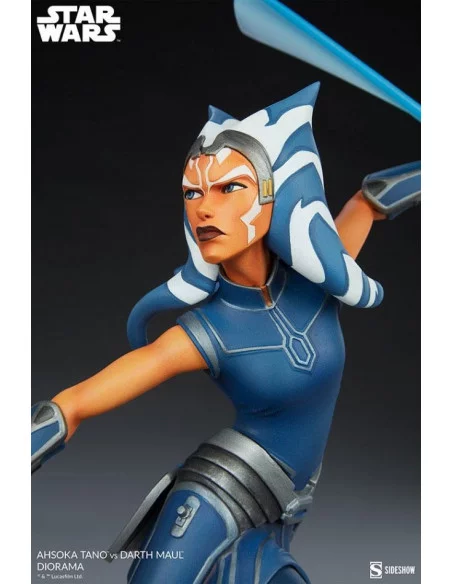 es::Star Wars: The Clone Wars Diorama Ahsoka Tano vs Darth Maul 51 cm